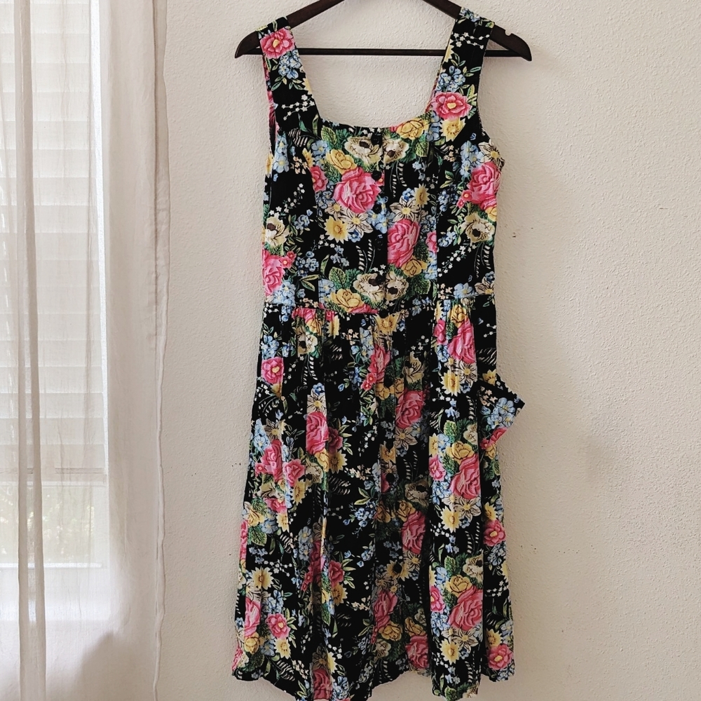 Vintage Floral Cottagecore Midi Dress